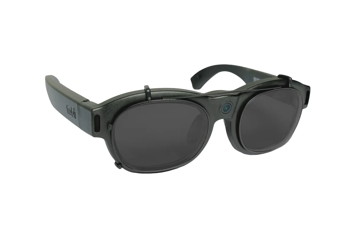 Tobii Glasses X with sunglass clip-on