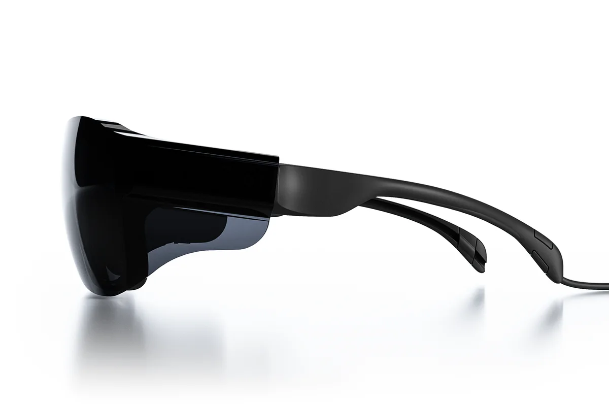 Tobii Pro Glasses 3 with protective lenses, side view